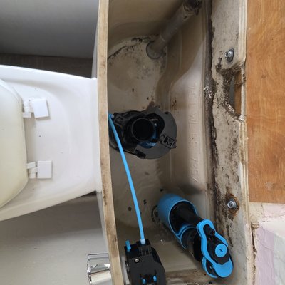 Replaced toilet parts with modern valves